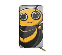 YYHWHJDE Simpatico portafoglio lungo in pelle con motivo ape gialla Progettato per ragazze e donne alla moda elegante e personalizzato 19 x 10,5 cm, nero, taglia unica, Nero , Taglia unica