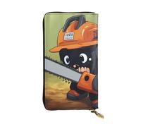 YYHWHJDE Simpatico portafoglio lungo in pelle di qualità con motosega che piange, progettato per ragazze e donne alla moda, elegante, 19 x 10,5 cm, Nero , Taglia unica