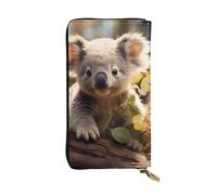YYHWHJDE Simpatico portafoglio lungo in pelle di qualità con stampa di koala, progettato per ragazze e donne alla moda, elegante, 19 x 10,5 cm, Nero , Taglia unica