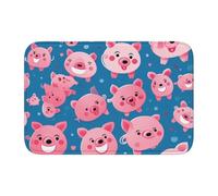 YYHWHJDE Smile rosa maiale modello antiscivolo e ispessito tappetino adatto per bagni, camere da letto, tappetini lavabili 40,6 x 61 cm