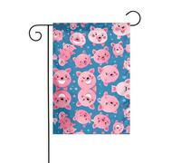 YYHWHJDE Smile rosa maiale Modello Giardino pennone esterno cortile decorazione su entrambi i lati 30,5 x 45,7 cm