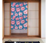 YYHWHJDE Smile - Tenda con motivo maiale rosa, 2 pezzi, 86,4 x 142,2 cm, buona drappeggio, liscia e non si stropiccia, tende in tessuto, divisori per stanze