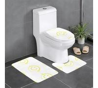 YYHWHJDE Sorridente verso il futuro Immagine antiscivolo tappetino tre pezzi set bagno tappeto antiscivolo durevole