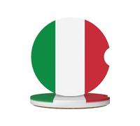 YYHWHJDE Sottobicchieri in ceramica per auto, 2 pezzi | Antiscivolo, Accessori Auto Per Donna E Uomo Stampa Bandiera Italiana