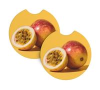 YYHWHJDE Sottobicchieri per auto con immagine di frutto della passione, confezione da 2, resistenti e impermeabili, per protezione interna e decorazione dell'auto