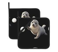 YYHWHJDE Sottovaso isolato quadrato con stampa a forma di palla, 2 pezzi, dotato di una comoda corda laterale per appenderlo facilmente