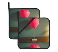 YYHWHJDE Sottovaso quadrato con motivo a palloncini, 2 pezzi, spesso e resistente, con cordino, per forni a microonde, forni, grigliate all'aperto