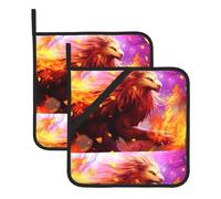 YYHWHJDE Sottovaso quadrato con stampa di bestia lavica, 2 pezzi, dotato di una comoda corda laterale per appenderlo facilmente