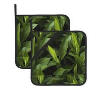 YYHWHJDE Sottovaso quadrato con stampa di calamo fresco, 2 pezzi, dotato di una comoda corda laterale per appenderlo facilmente