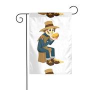 YYHWHJDE Spaventapasseri che mangia pane Immagine Giardino pennone esterno decorazione cortile su entrambi i lati 30,5 x 45,7 cm