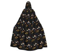 YYHWHJDE Spaventapasseri che scaccia galline immagine Halloween adulto mantello con cappuccio per giochi di ruolo, costumi e feste a tema