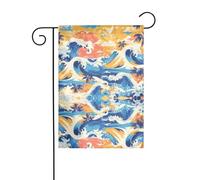 YYHWHJDE spiaggia maui hawaii tramonto onde mare nuvole modello giardino pennone esterno cortile decorazione su entrambi i lati 30,5 x 45,7 cm