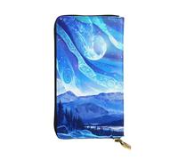 YYHWHJDE Splendida pochette lunga in pelle di qualità con stampa Northern Lights progettata per ragazze e donne alla moda elegante 19 x 10,5 cm, Nero , Taglia unica