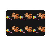 YYHWHJDE Squirrel flying a kite Picture Tappetino antiscivolo e ispessito adatto per bagni, camere da letto, tappetini lavabili 40,6 x 61 cm