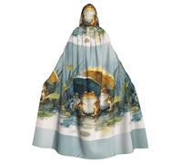 YYHWHJDE Stagione delle piogge Rane Stampe Halloween Adulto Mantello Con Cappuccio Uomini E Donne Abbigliamento Mantello Gioco di Ruolo