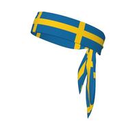 YYHWHJDE Stampa bandiera svedese Foulard sportivo, assorbe il sudore e traspirante, fascia per capelli movimento, fazzoletto su entrambi i lati