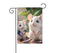 YYHWHJDE Stampa di ratti madre e bambino bandiera da giardino decorazione cortile 30,5 x 45,7 cm spessore moda