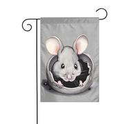 YYHWHJDE Stampa di topi grigi bandiera da giardino decorazione cortile 30,5 x 45,7 cm per giardino terrazza balcone