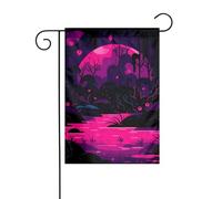 YYHWHJDE Stampa fluorescente della foresta della vite del giardino asta della bandiera all'aperto decorazione del cortile della moda 30,5 x 45,7 cm