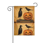 YYHWHJDE Stampa merlo e zucca bandiera da giardino decorazione cortile 30,5 x 45,7 cm spessore moda