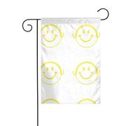 YYHWHJDE Stampa sorridente verso il futuro Bandiera da giardino Decorazione per cortile 30,5 x 45,7 cm per giardino terrazza balcone