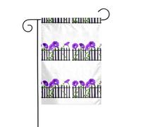 YYHWHJDE Stampa viola con bandiera del mattino nella recinzione, decorazione per cortile, 30,5 x 45,7 cm, spessa moda