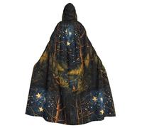 YYHWHJDE Stars in the grass Picture Adult Halloween giacca con cappuccio mantello lungo partito mantello adatto per uomini e donne