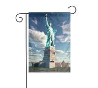 YYHWHJDE Statua della Libertà Bandiere da giardino stampate 30,5 x 45,7 cm per decorazione da cortile con larghezza di 3 cm (solo bandiera, asta non inclusa)