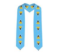 YYHWHJDE Stola di raso appiattita per cerimonie di laurea, con bandiera di Santa Lucia, regalo per figli, figlie, amici e sorelle, Angolo acuto, Taglia unica