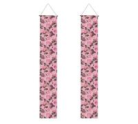 YYHWHJDE Striscione per portico di laurea con graziose rose rosa, robusto, durevole, lavabile e riutilizzabile, decorazione per feste, cerimonie, porte d'ingresso