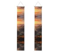 YYHWHJDE Striscione per portico di laurea con stampa alba di montagna, robusto, durevole, lavabile e riutilizzabile, decorazione per feste, cerimonie, porte d'ingresso
