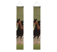 YYHWHJDE Striscione per portico di laurea con stampa cavalli al galoppo, robusto, durevole, lavabile e riutilizzabile, decorazione per feste, cerimonie, porte d'ingresso