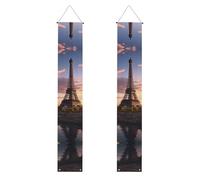YYHWHJDE Striscione per portico di laurea con stampa della Torre Eiffel di Parigi in Francia, robusto, durevole, lavabile e riutilizzabile, decorazione per feste, cerimonie, porte d'ingresso
