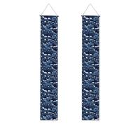 YYHWHJDE Striscione per portico di laurea con stampa di balena killer blu, robusto, durevole, lavabile e riutilizzabile, decorazione di laurea per feste, cerimonie, porte d'ingresso