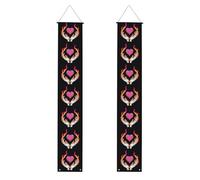 YYHWHJDE Striscione per portico di laurea con stampa di scheletro e amore appassionato, robusto, durevole, lavabile e riutilizzabile, decorazione di laurea per feste, cerimonie, porte d'ingresso