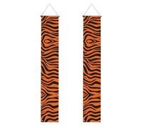 YYHWHJDE Striscione per portico di laurea con stampe arancioni a righe tigri, robusto, durevole, lavabile e riutilizzabile, decorazione per laurea 30,5 x 180 cm