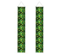 YYHWHJDE Striscione per portico di laurea con stampe di foglie di banana verde grande, robusto, durevole, lavabile e riutilizzabile, decorazione per laurea 30,5 x 180 cm