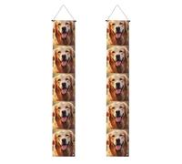 YYHWHJDE Striscione per portico di laurea con stampe di golden retriever, robusto, durevole, lavabile e riutilizzabile, decorazione per feste, cerimonie, porte d'ingresso