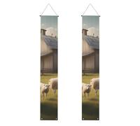 YYHWHJDE Striscione per portico di laurea con stampe di pecore, robusto, durevole, lavabile e riutilizzabile, decorazione per feste, cerimonie, porte d'ingresso