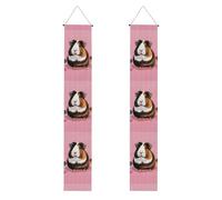 YYHWHJDE Striscione per portico di laurea con stampe di porcellini d'India e cupcake, robusto, durevole, lavabile e riutilizzabile, decorazione per laurea 30,5 x 180 cm