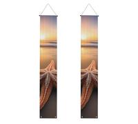 YYHWHJDE Striscione per portico di laurea con stelle marine oceaniche e spiaggia, robusto, durevole, lavabile e riutilizzabile, decorazione per feste, cerimonie, porte d'ingresso