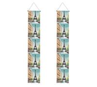 YYHWHJDE Striscione romantico per portico di laurea con Torre Eiffel di Parigi, robusto, durevole, lavabile e riutilizzabile, decorazione di laurea per feste, cerimonie, porte d'ingresso