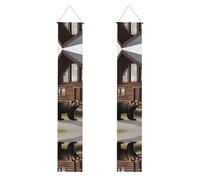 YYHWHJDE Striscione rustico per portico di laurea con stampe di orsi, robusto, durevole, lavabile e riutilizzabile, decorazione di laurea per feste, cerimonie, porte d'ingresso