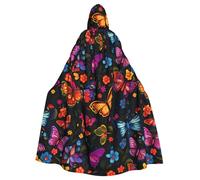 YYHWHJDE Sugar Skulls Butterfly Prints Halloween Adulto Mantello con Cappuccio Uomini e Donne Abbigliamento Mantello Gioco di Ruolo