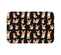 YYHWHJDE Super carino piccolo cane corgi immagine antiscivolo e ispessito tappetino adatto per bagni, camere da letto, tappetini lavabili 40,6 x 61 cm