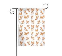 YYHWHJDE Super carino piccolo cane corgi stampa bandiera giardino cortile decorazione 30,5 x 45,7 cm per giardino terrazza balcone