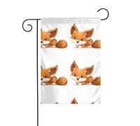 YYHWHJDE Super carino volpe gattino Immagine Giardino pennone esterno cortile decorazione su entrambi i lati 30,5 x 45,7 cm