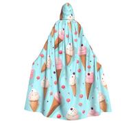 YYHWHJDE Sweet Ice Cream Stampe Halloween Adulto Mantello Con Cappuccio Uomini E Donne Abbigliamento Mantello Gioco di Ruolo