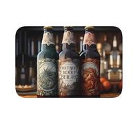 YYHWHJDE Tappetino antiscivolo con 3 bottiglie di birra, antiscivolo, ispessito, adatto per bagni, camere da letto, tappetini lavabili, 40,6 x 61 cm