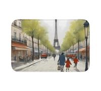 YYHWHJDE Tappetino antiscivolo e ispessito con immagine della Torre Eiffel di Parigi, adatto per bagni, camere da letto, tappetini lavabili 40,6 x 61 cm
